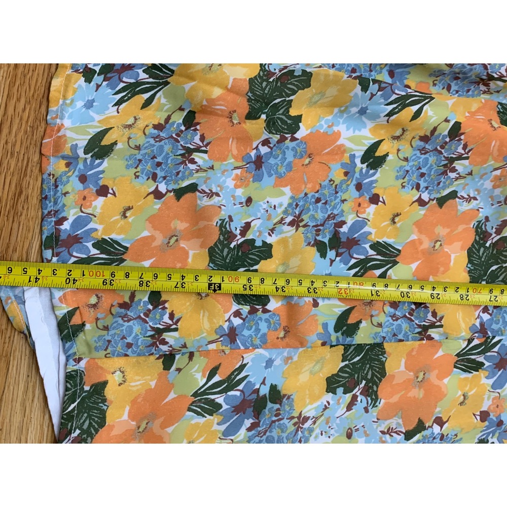 Abercrombie & Fitch Floral‎ Button Front Smocked Midi Dress Yellow Orange Blue S - Picture 9 of 11